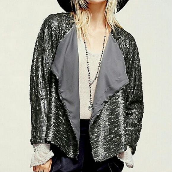 Free People Luxury Drippy Sequin Jacket - Picture 6 of 14